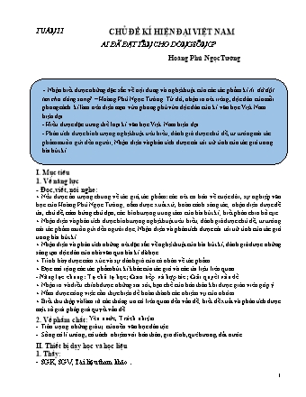 Giáo án Ngữ văn 12 - Tuần 11: Chủ đề kí hiện đại Việt Nam