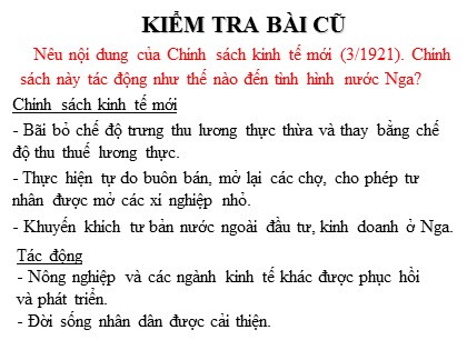 Bài giảng Lịch sử Lớp 8 - Bài 17: Châu Âu giữa hai cuộc chiến tranh thế giới (1918-1939)