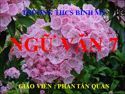 Bài giảng Ngữ văn Lớp 7 - Bài 20: Tinh thần yêu nước của nhân dân ta - Phan Tấn Quan