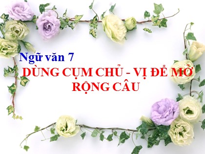 Bài giảng Ngữ văn Lớp 7 - Tiết 91: Dùng cụm chủ - vị để mở rộng câu