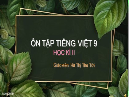 Bài giảng Ngữ văn Lớp 9 - Ôn tập học kỳ II - Hà Thị Thu Tới