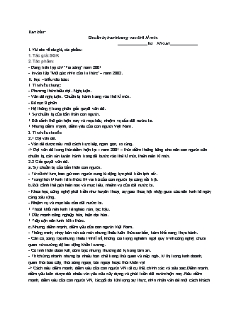 Giáo án Ngữ văn Lớp 6 - Văn bản: Chuẩn bị hành trang vào thế kỉ mới