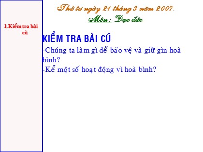 Bài giảng Đạo đức Lớp 5 - Tiết 28: Em tìm hiểu về Liên hợp quốc