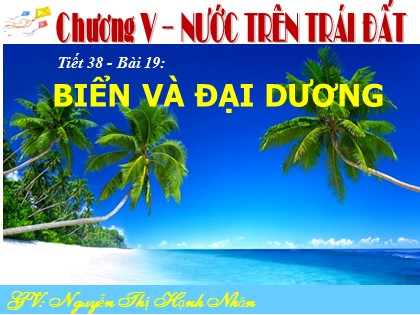 Bài giảng Địa lý Lớp 6 (Sách Cánh diều) - Bài 19: Biển và đại dương - Nguyễn Thị Hạnh Nhân