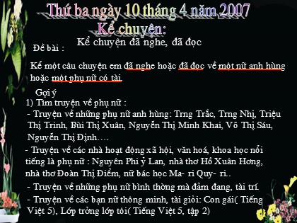 Bài giảng Kể chuyện Lớp 5 - Bài 2: Kể chuyện đã nghe, đã đọc