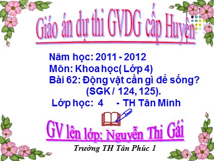 Bài giảng Khoa học Lớp 4 - Tiết 62: Trao đổi chất ở thực vật - Nguyễn Thị Gái