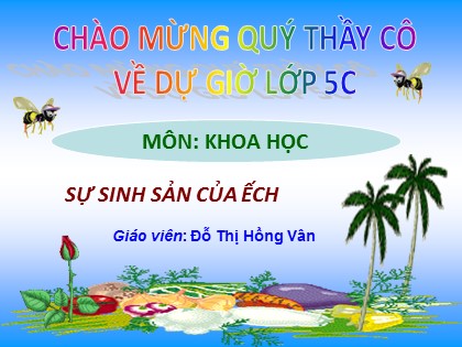 Bài giảng Khoa học Lớp 5 - Bài 57: Sự sinh sản của ếch - Đỗ Thị Hồng Vân