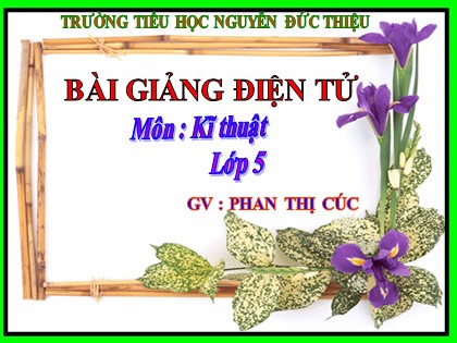 Bài giảng Kĩ thuật Lớp 5 - Tiết 10: Bày, dọn bữa ăn trong gia đình - Phan Thị Cúc