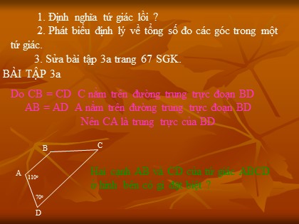 Bài giảng Hình học Lớp 8 - Chương 1: Tứ giác - Bài 2: Hình thang