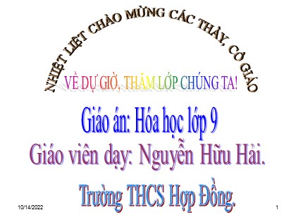 Bài giảng Hóa học Lớp 9 - Bài 4: Một số axit quan trọng - Nguyễn Hữu Hải