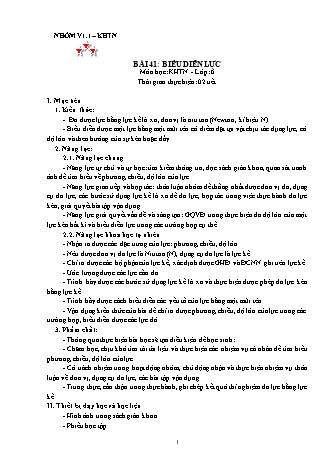 Giáo án Khoa học tự nhiên Lớp 6 (Sách Kết nối tri thức) - Bài 41: Biểu diễn lực