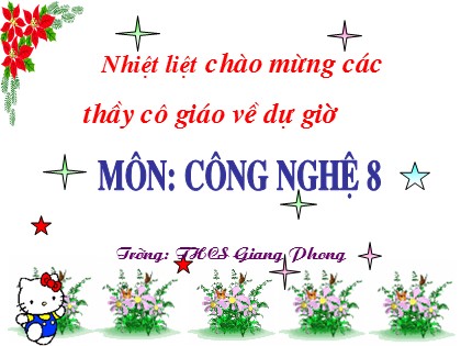 Bài giảng Công nghệ Lớp 8 - Bài 55: Sơ đồ điện - Trường THCS Giang Phong