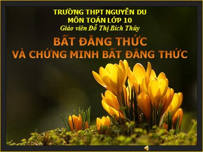 Bài giảng Đại số Lớp 10 - Tiết 26: Bất đẳng thức và chứng minh bất đẳng thức - Đỗ Thị Bích Thủy