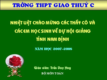 Bài giảng Đại số Lớp 10 - Tiết 37: Bất phương trình bậc nhất hai ẩn - Trần Duy Hưng