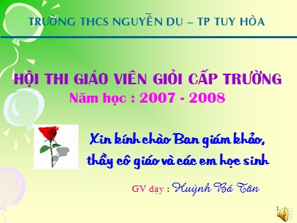 Bài giảng Đại số Lớp 8 - Tiết 16: Chia đa thức cho đơn thức - Huỳnh Bá Tân