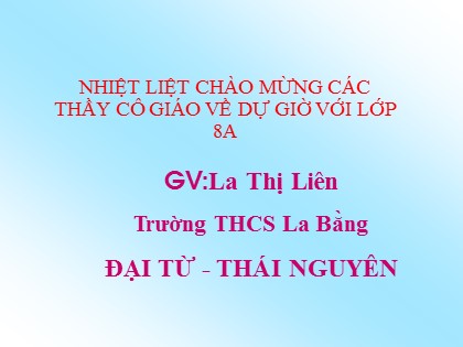 Bài giảng Đại số Lớp 8 - Tiết 35: Biến đổi các biểu thức hữu tỉ. Giá trị của phân thức - La Thị Liên