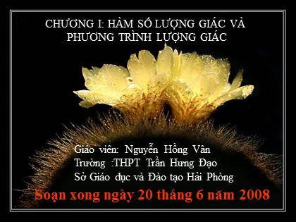 Bài giảng Đại số và Giải tích Lớp 11 - Bài 1: Các hàm số lượng giác (Tiết 3) - Nguyễn Hồng Vân