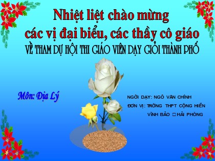 Bài giảng Địa lí Lớp 11 - Bài 10: Công hòa nhân dân Trung Hoa (Trung Quốc) - Tiết 2: Kinh tế - Ngô Văn Chính Bài giảng Địa lí Lớp 11 - Bài 10: Công hòa nhân dân Trung Hoa (Trung Quốc) - Tiết 2: Kinh tế - Ngô Văn Chính