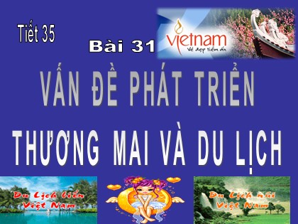 Bài giảng Địa lí Lớp 12 - Bài 31: Vấn đề phát triển thương mại và du lịch