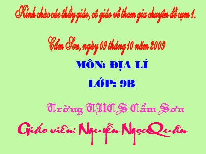 Bài giảng Địa lý Lớp 9 - Bài 14: Giao thông vận tải và bưu chính viễn thông - Nguyễn Ngọc Quân