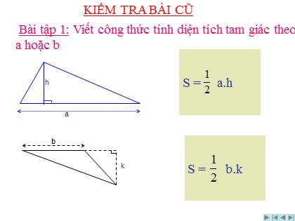 Bài giảng Hình học Lớp 8 - Tiết 33: Diện tích hình thang