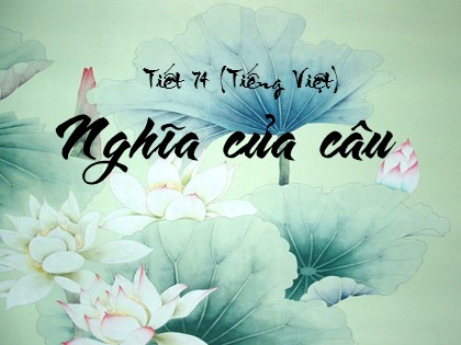 Bài giảng Ngữ văn Lớp 11 - Tiết 74: Nghĩa của câu