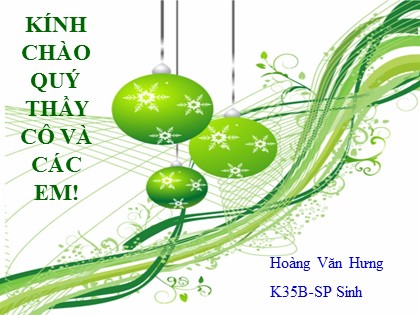 Bài giảng Sinh học Lớp 10 - Bài 15: Thực hành một số thí nghiệm về enzim - Hoàng Văn Hưng
