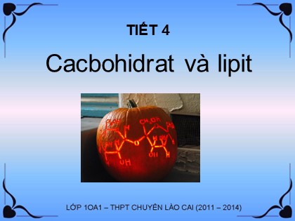Bài giảng Sinh học Lớp 10 - Tiết 4: Cacbohidrat và lipit