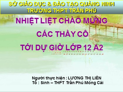 Bài giảng Sinh học Lớp 12 - Bài 42: Hệ sinh thái - Lương Thị Liên