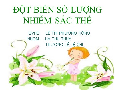 Bài giảng Sinh học Lớp 12 - Bài 6: Đột biến số lượng nhiễm sắc thể - Lê Thị Phương Hồng