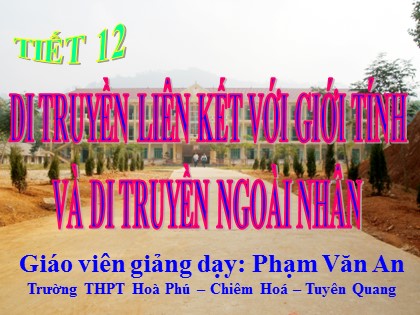Bài giảng Sinh học Lớp 12 - Tiết 12: Di truyền liên kết với giới tính và di truyền ngoài nhân - Phạm Văn An