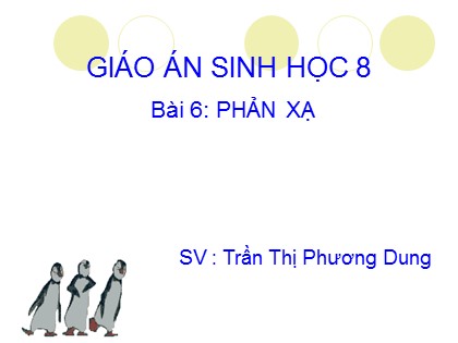 Bài giảng Sinh học Lớp 8 - Tiết 5: Phản xạ - Trần Thị Phương Dung