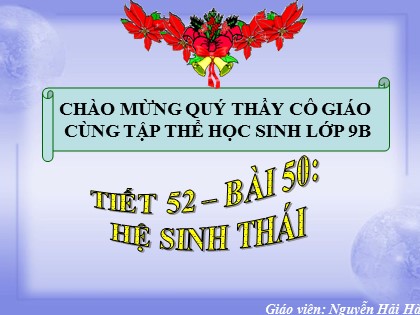 Bài giảng Sinh học Lớp 9 - Bài 50: Hệ sinh thái - Nguyễn Hải Hà