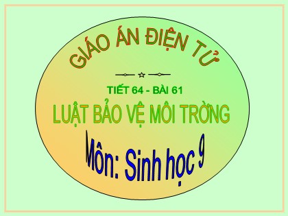 Bài giảng Sinh học Lớp 9 - Bài 61: Luật bảo vệ môi trường