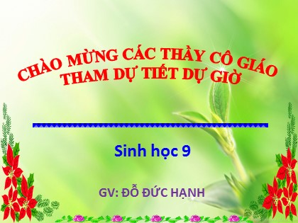 Bài giảng Sinh học Lớp 9 - Tiết 62: Khôi phục môi trường và gìn giữ thiên nhiên hoang dã - Đỗ Đức Hạnh