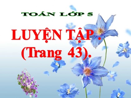 Bài giảng Toán Lớp 5 - Tuần 8 - Bài: Luyện tập (Trang 43) Bài giảng Toán Lớp 5 - Tuần 8 - Bài: Luyện tập (Trang 43)