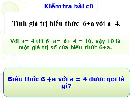 Bài giảng học online Toán Lớp 4 - Tuần 7 - Bài: Biểu thức có chứa hai chữ - Năm học 2021-2022