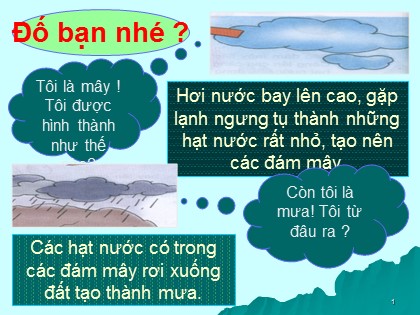 Bài giảng Khoa học 4 - Bài 12: Sơ đồ vòng tuần hoàn của nước trong tự nhiên