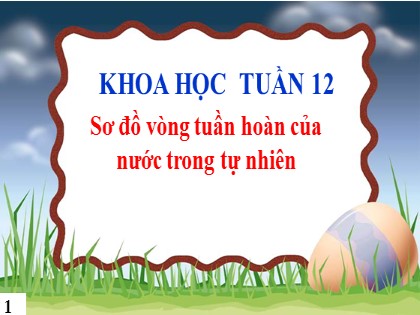 Bài giảng Khoa học Lớp 4 - Tuần 12 - Bài: Sơ đồ vòng tuần hoàn của nước trong tự nhiên