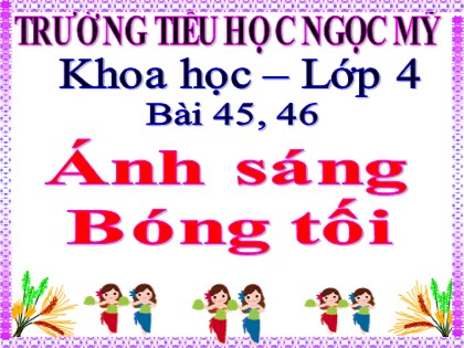 Bài giảng Khoa học Lớp 4 - Tuần 23 - Bài 45+46: Ánh sáng. Bóng tối - Trường Tiểu học Ngọc Mỹ