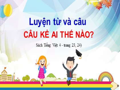 Bài giảng Luyện từ và câu Khối 4 - Tuần 21 - Bài: Câu kể ai thế nào?