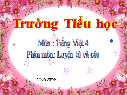 Bài giảng Luyện từ và câu Lớp 4 - Tuần 24 - Bài: Vị ngữ trong câu kể Ai là gì?