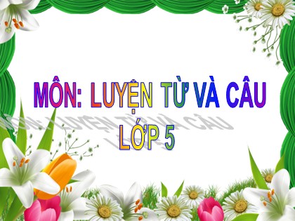 Bài giảng Luyện từ và câu Lớp 5 - Tuần 30 - Bài: Mở rộng vốn từ "Nam và nữ" - Năm học 2016-2017