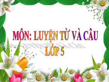 Bài giảng Luyện từ và câu Lớp 5 - Tuần 31 - Bài: Mở rộng vốn từ "Nam và nữ" - Năm học 2016-2017