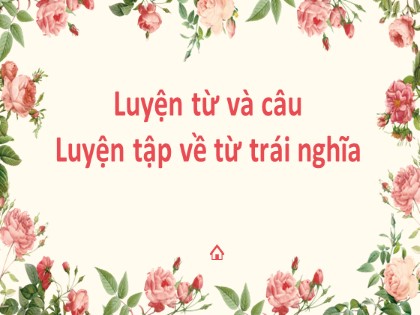 Bài giảng Luyện từ và câu Lớp 5 - Tuần 4 - Bài: Luyện tập về từ trái nghĩa
