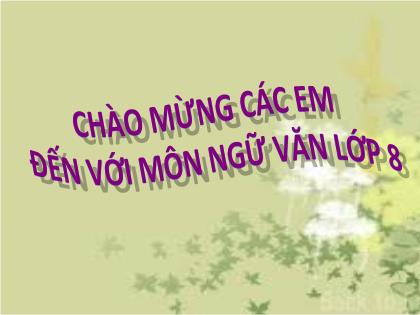 Bài giảng Ngữ văn Lớp 8 - Tiết 1+2: Tôi đi học