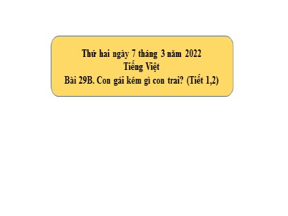 Bài giảng Tiếng Việt Lớp 5 - Tuần 29 - Bài: Con gái kém gì con trai (Tiết 1+2) - Năm học 2021-2022