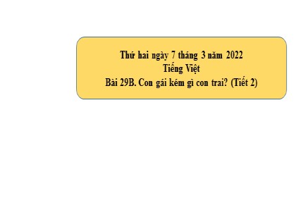 Bài giảng Tiếng Việt Lớp 5 - Tuần 29 - Bài: Con gái kém gì con trai (Tiết 2) - Năm học 2021-2022