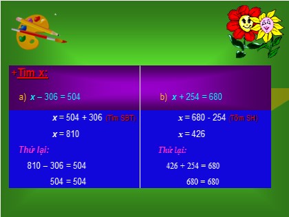 Bài giảng Toán học 4 - Chương 5 - Bài: Tìm hai số khi biết tổng và hiệu của hai số đó