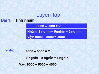 Bài giảng Toán Lớp 3 - Bài: Luyện tập (Trang 105)